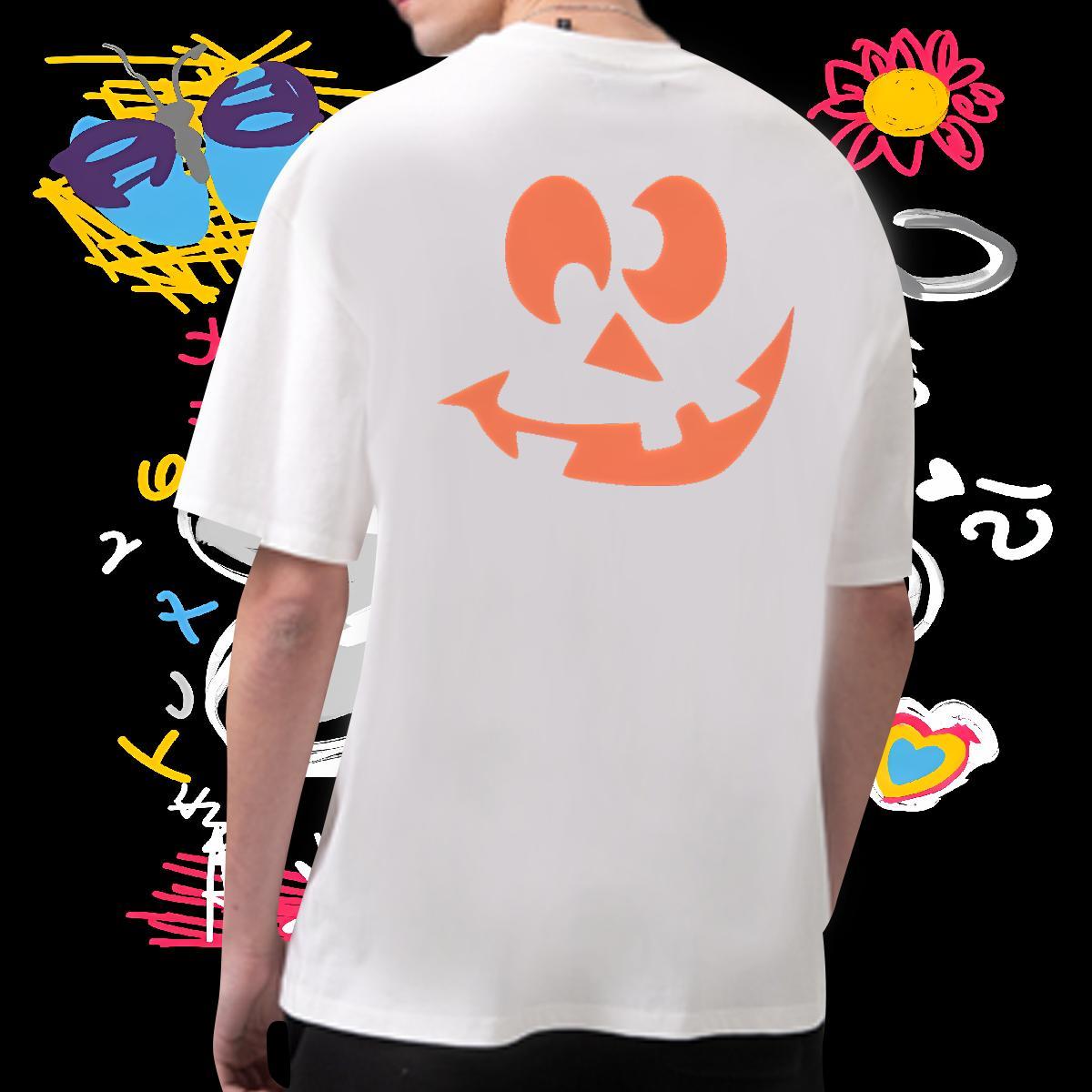 2024 Men T Shirts 100% Cotton 230g pumpkin Hip Hop Tees Round Neck Short Sleeve Loose Tshirt for Man Woman Customized