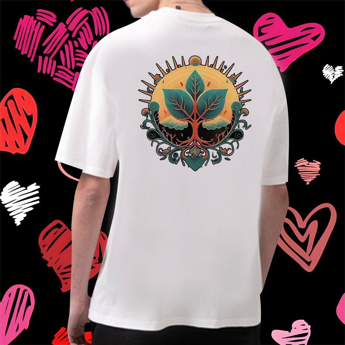 Classic Men T Shirts 230g Pure Cotton tree Casual Daily Wear Clothes Breathable Designer Tshirt for Man Woman DIY Printed