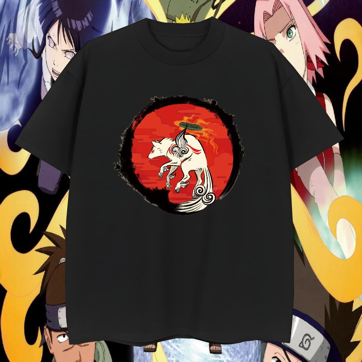 2024 T Shirts Men 230g Pure Cotton wolf Casual Daily Wear Tee Shirt Breathable Free Shipping Men Clothes T-Shirt DIY Anime