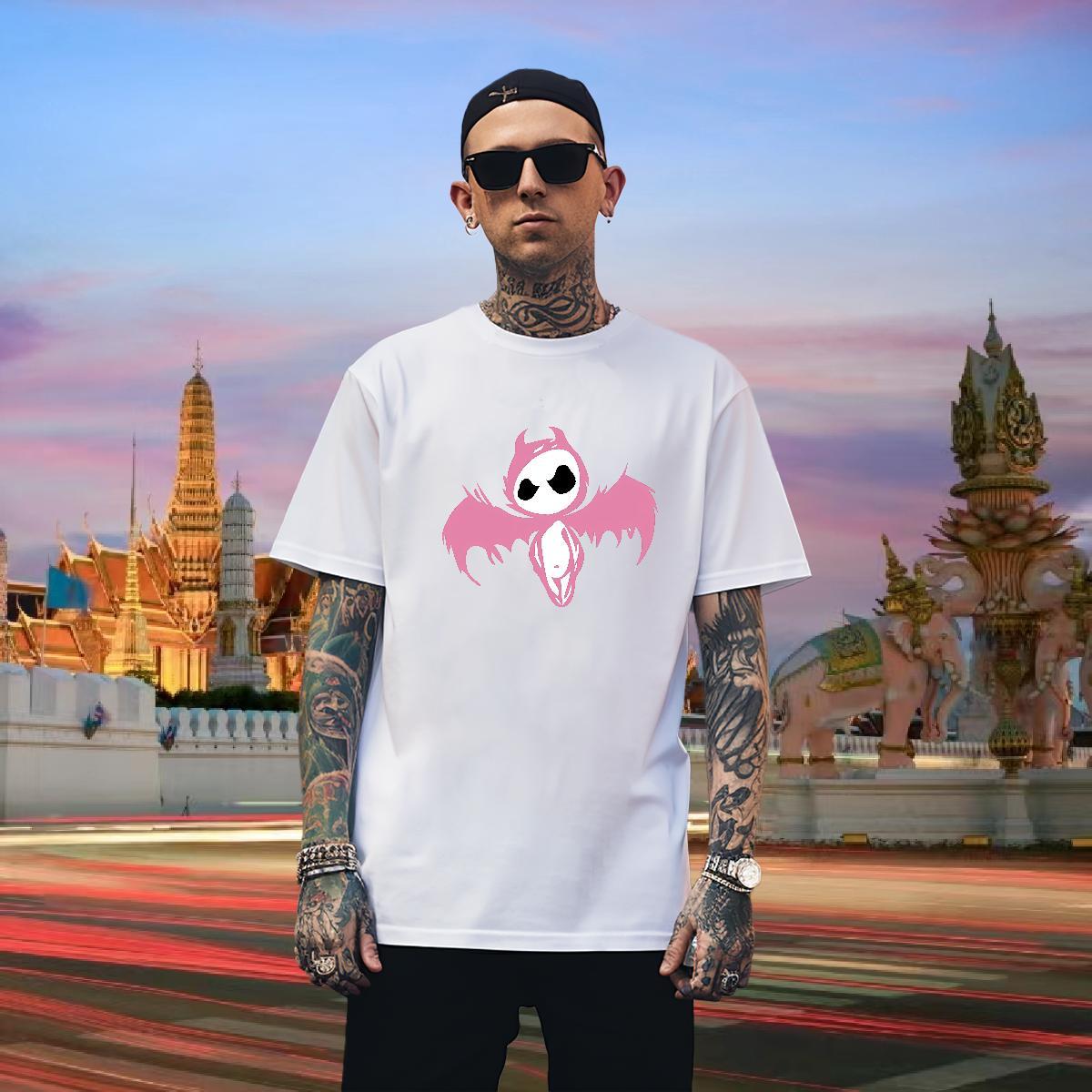 Mens T Shirts 100% Cotton 230g ghost Casual Beach Breathable Crew Neck Oversized 3XL 4XL Couples T Shirts Fashion Design Comfortable Polos