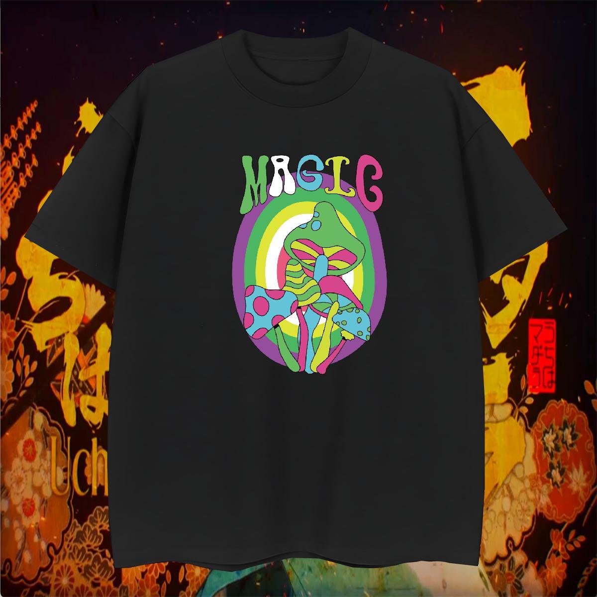 Mens T Shirts 230g Pure Cotton mushroom Casual Daily Wear Short Sleeve O-Neck DIY Printed Tshirts Fashion New Designer Clothes