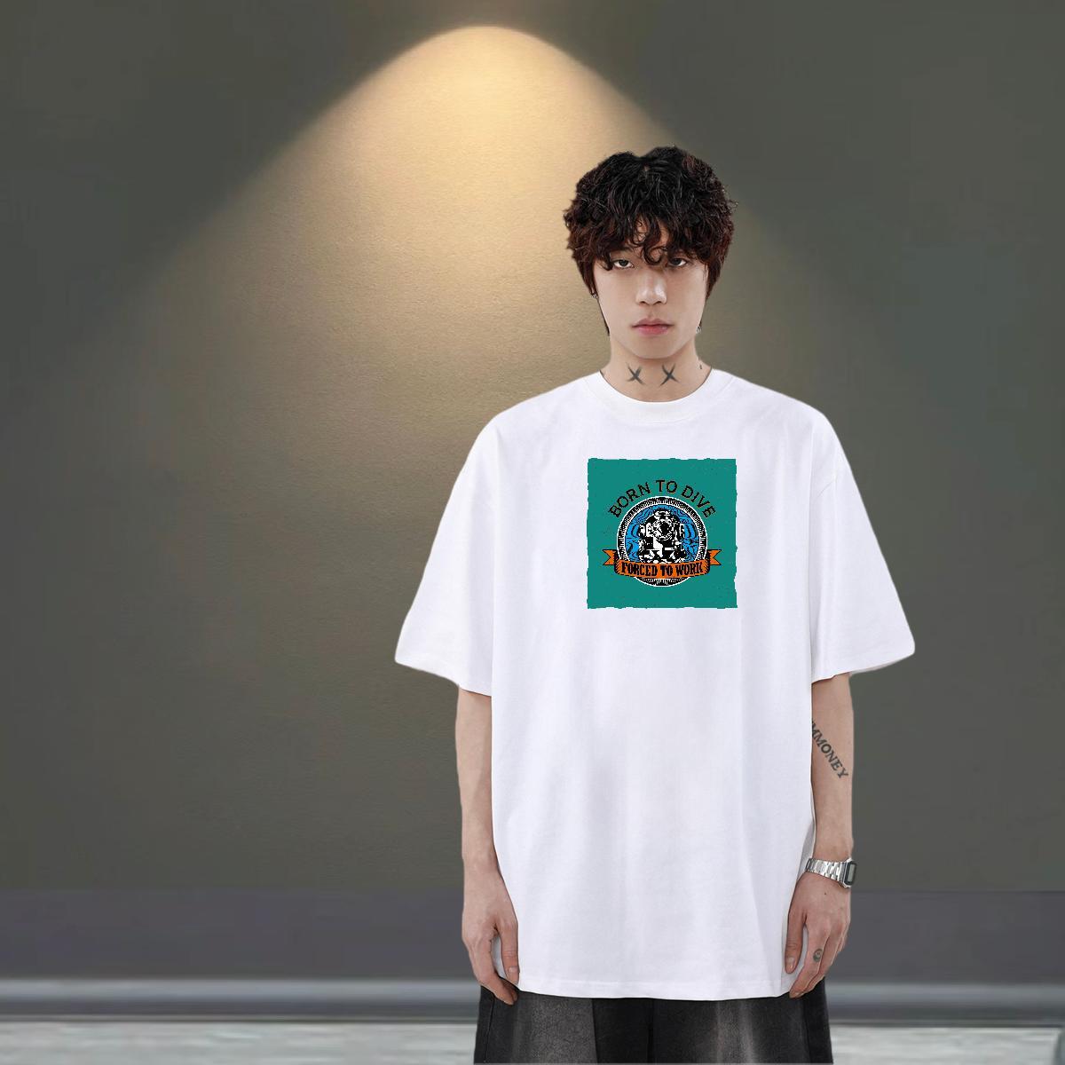 Soft Couples T Shirts 230g 100% Cotton Daily Outfit logo Custom Print Oversized Crew Neck Breathable 2024 New T shirt Tops