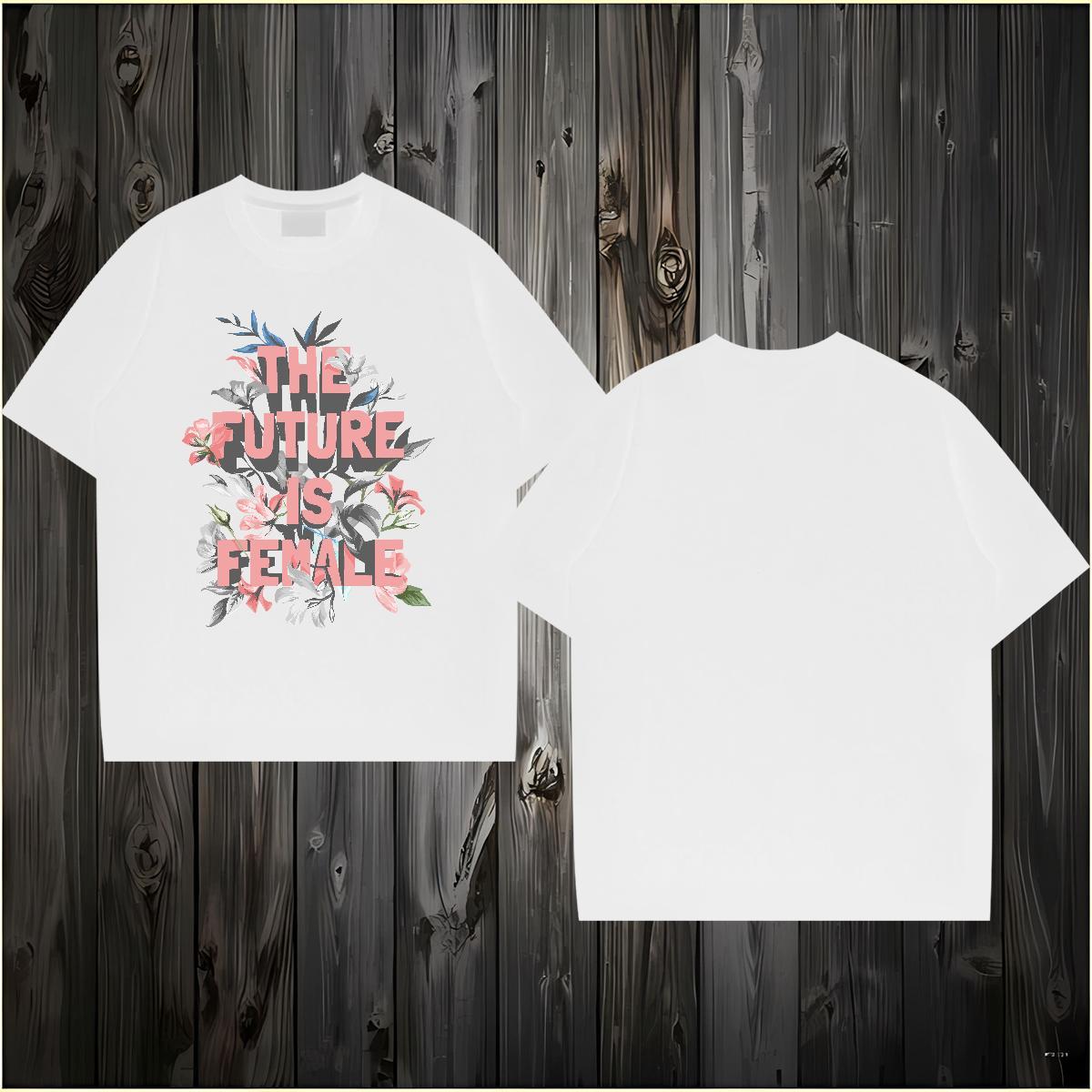 Factory Direct T-Shirts 230g Pure Cotton flower Street Wear Tees Shirts Breathable Soft Cool Design Men Tshirts Black White