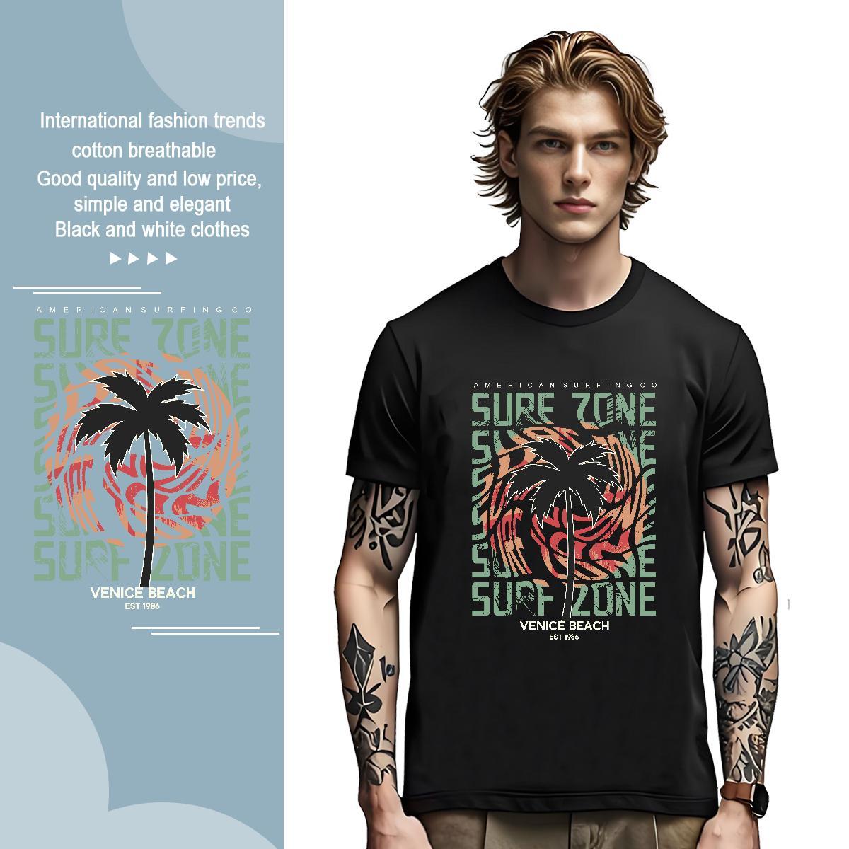 T Shirts Men 100% Cotton 230g tree Street Casual Breathable Short Sleeve Plus Size Custom Tshirt for Man Woman Fashion Design Cool Design Tops Shirt
