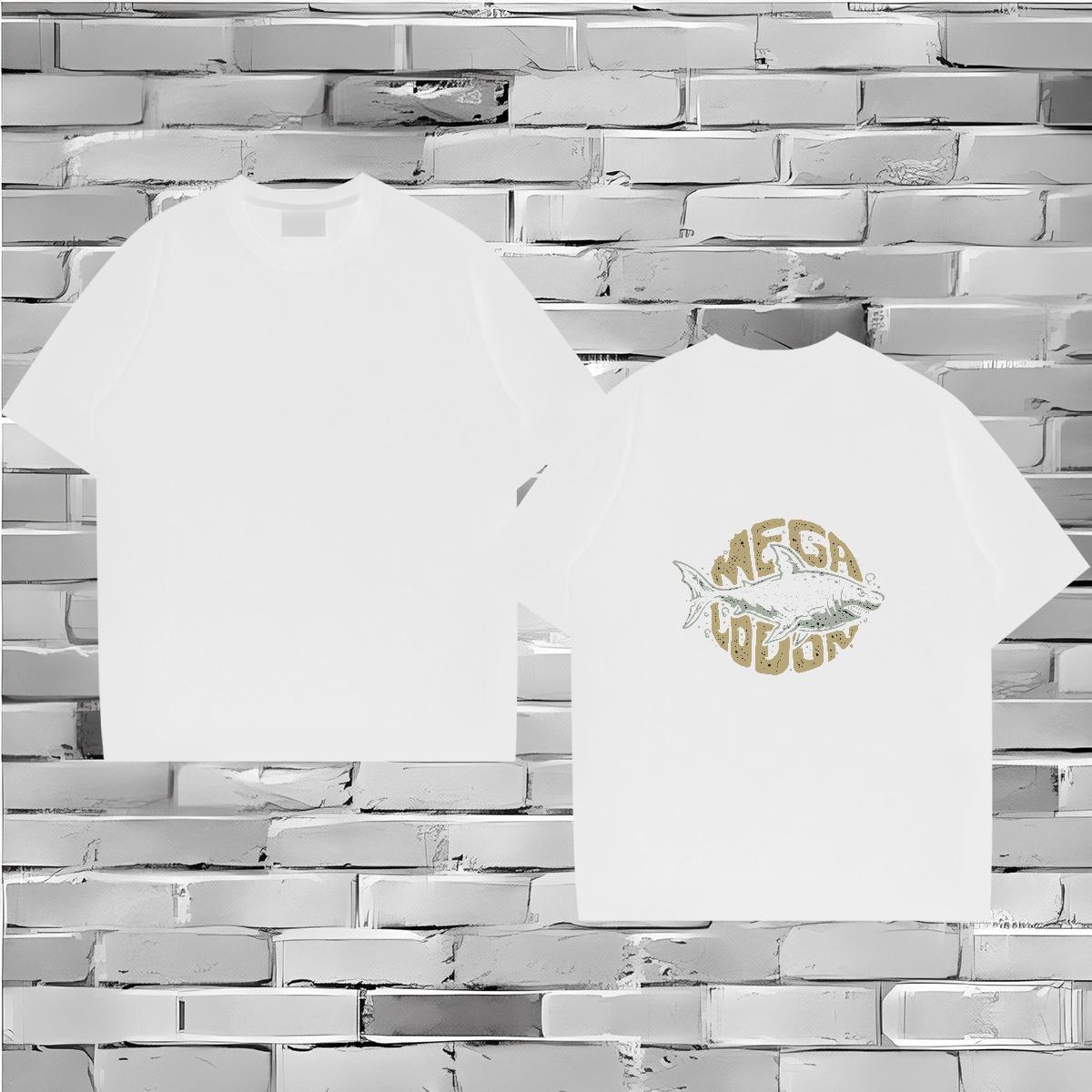 Fashion Designer T Shirts Men 230g 100% Cotton fish Street Wear Polos Breathable Soft Free Shipping Couples T Shirts Anime Print