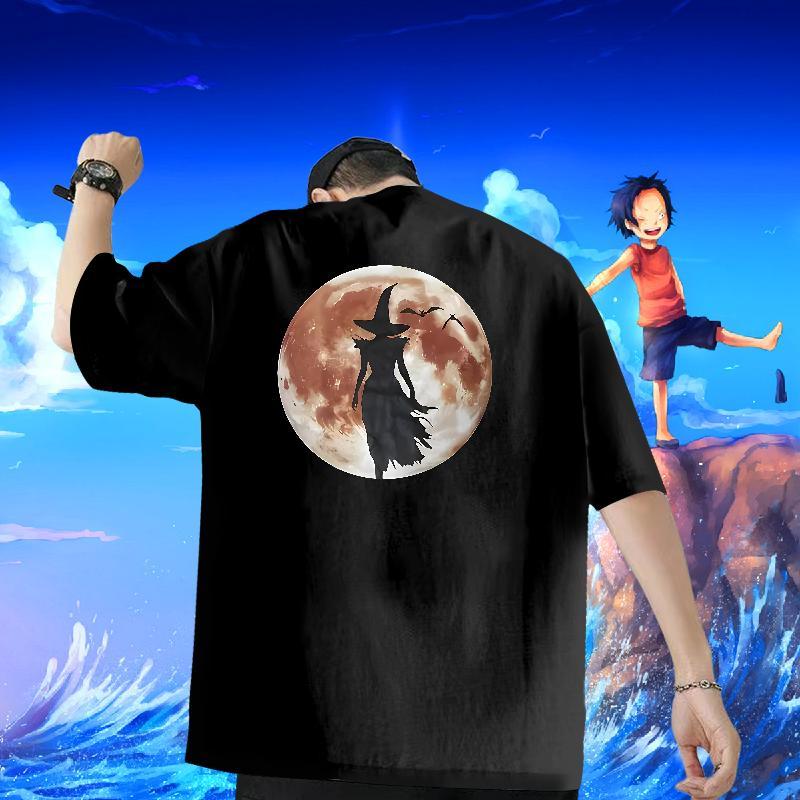 2024 DIY T-Shirts for Men 230g Cotton witch Sport Tshirts Breathable Short Sleeve High Quality Mens Tshirts Anime