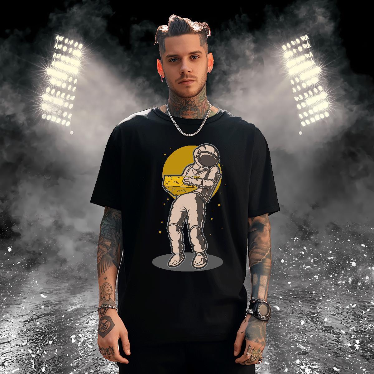 T shirt 100% Cotton 230g universe Anime Printing Street Crew Neck Breathable Skull Men Tees Fashion Design Comfortable Wear