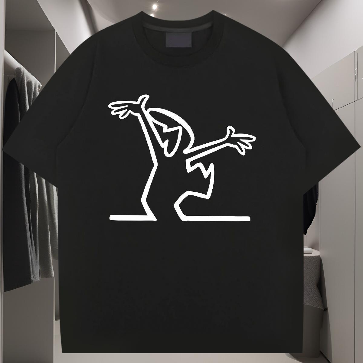 T Shirts Men 230g Pure Cotton art Outdoor Crew Neck Custom Cartoon Men Clothes T-Shirt Fashion Design Soft Tees Shirts