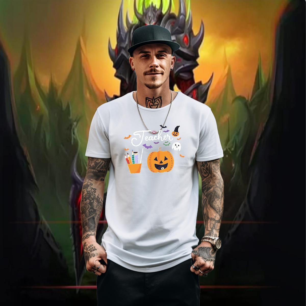 Designer Mens T Shirts 230g Cotton pumpkin Street Casual Tees O Neck Short Sleeves Cool Mens Tshirts Anime Print