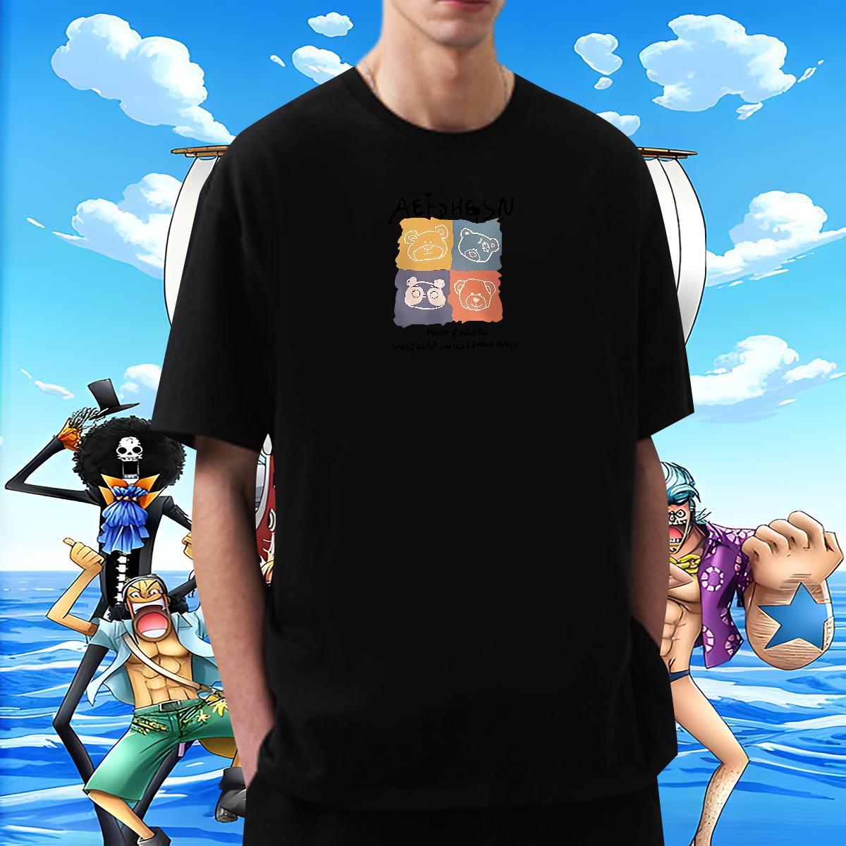 High Quality Couples T Shirts 230g Cotton Street wear Hip Hop bear DIY Printed O-Neck Short Sleeve Stylist T-Shirts Tee Shirt