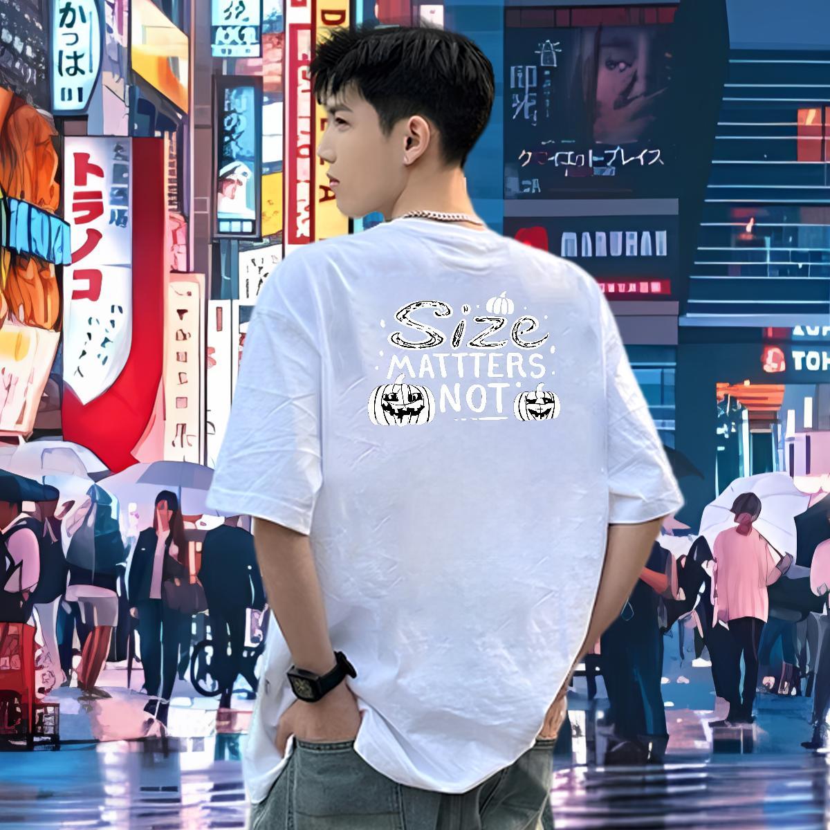 2024 DIY T-Shirts for Men 230g Cotton halloween Daily Outfit Tops Shirt Short Sleeve Soft TOP Quality Men Tshirts Custom Cartoon