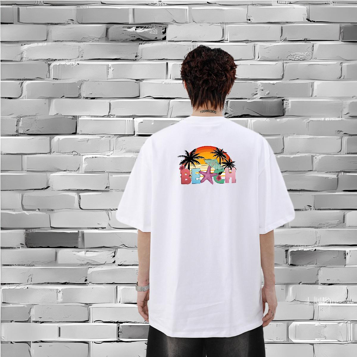 Fashion Designer T shirt 230g 100% Cotton tree Casual Top Tees Breathable Short Sleeve Loose Couples T Shirts Plus Size Cartoon