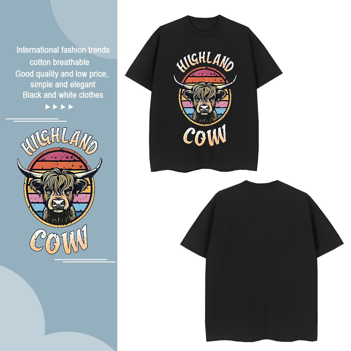 T-Shirts 230g Pure Cotton cow Outdoor Breathable Short Sleeve White Plus Size Mens Tshirts 2024 Soft Top Tees