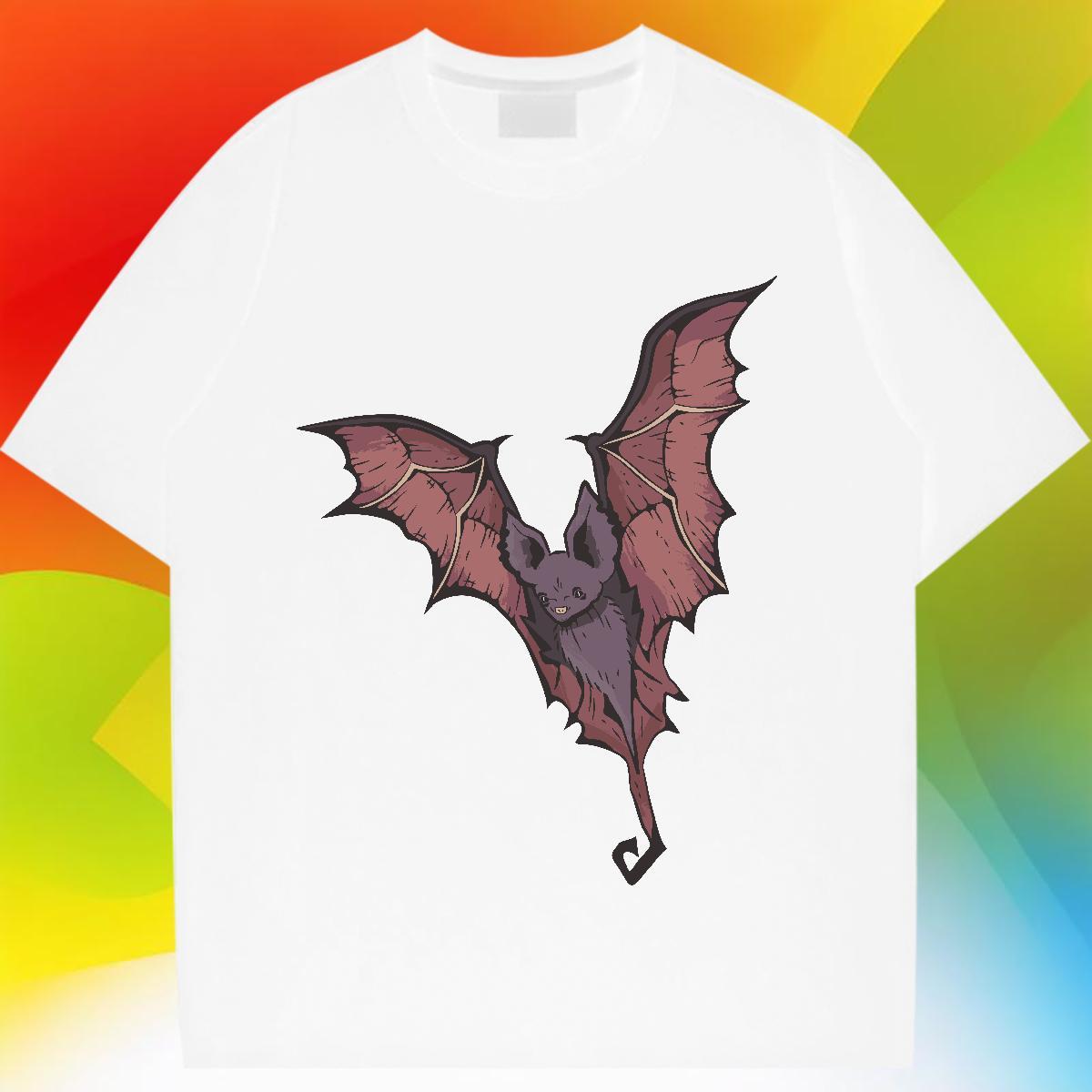 Loose Women T Shirts Breathable Crew Neck Tshirt for Man Woman DIY Anime bat Daily Outfit 100% Cotton 230g 2024 Casual Tops Tees