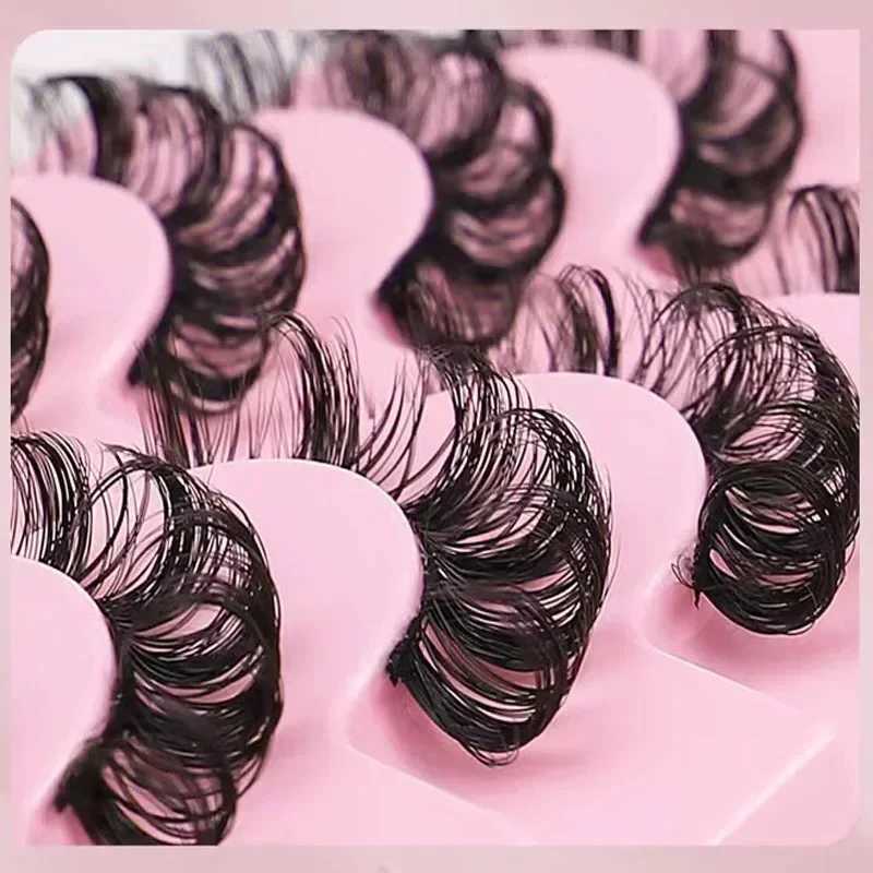 10 pairs of 3D mink eyelashes Russian striped eyelashes dramatic fake eyelashes artificial Cils makeup wholesale fake eyelash extension W240803