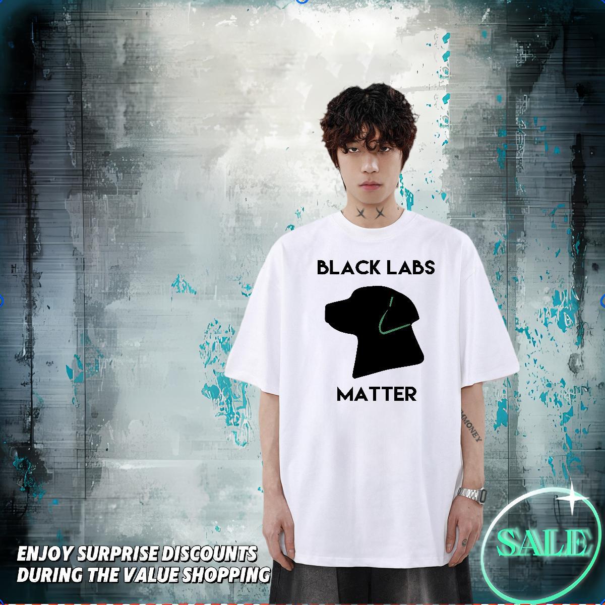 Classic Casual T Shirts Men 230g 100% Cotton dog Hip Hop Tees Short Sleeve O-Neck Loose Men Tops Tees DIY Printed
