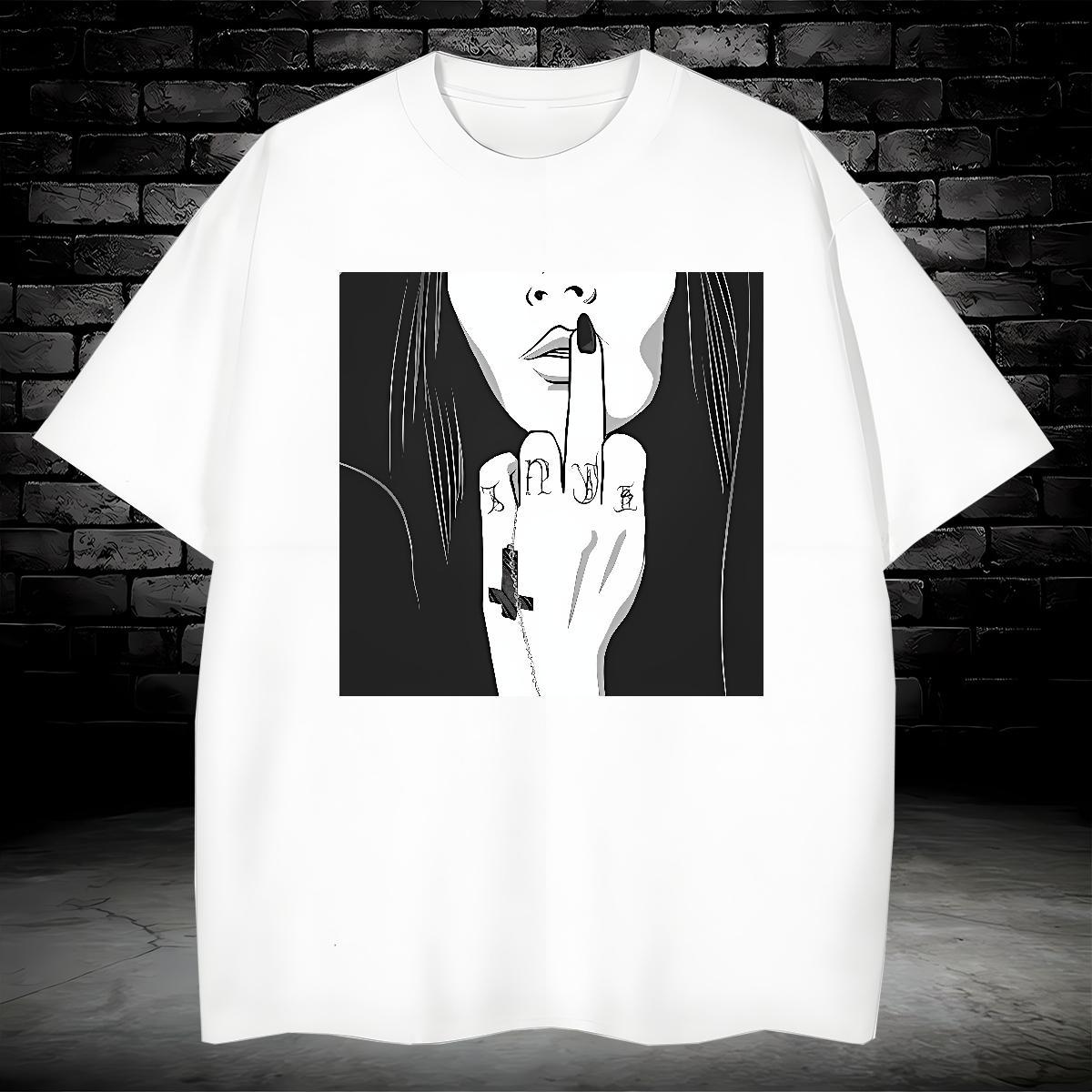 T-Shirts 100% Cotton 230g contempt Street Casual Pure Cotton Custom Printing Mens Tshirts 2024 New Wholesale Tops