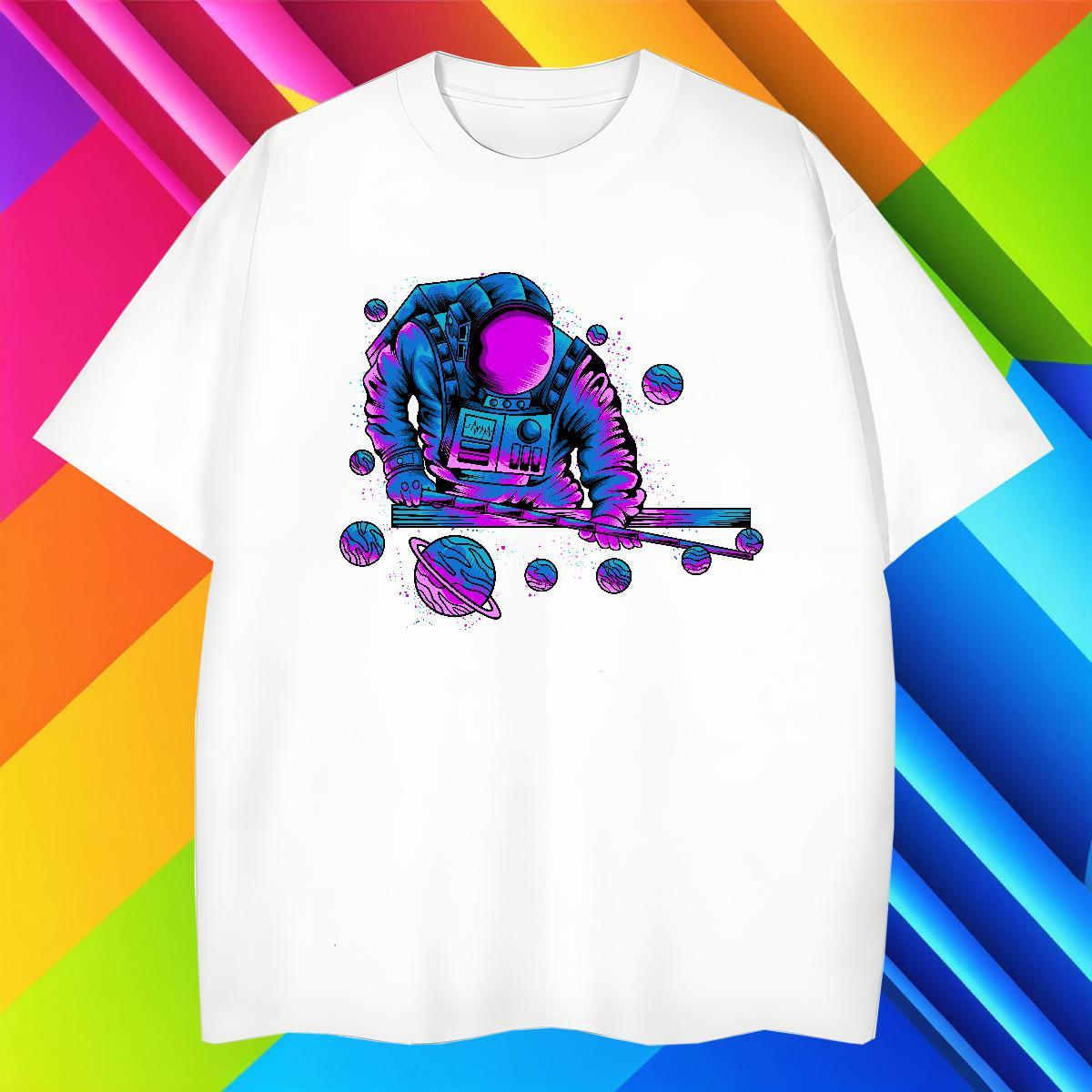 Men T Shirts 100% Cotton 230g cosmonaut Outdoor Short Sleeve Soft White Plus Size Men Tees Designer Cool Tops