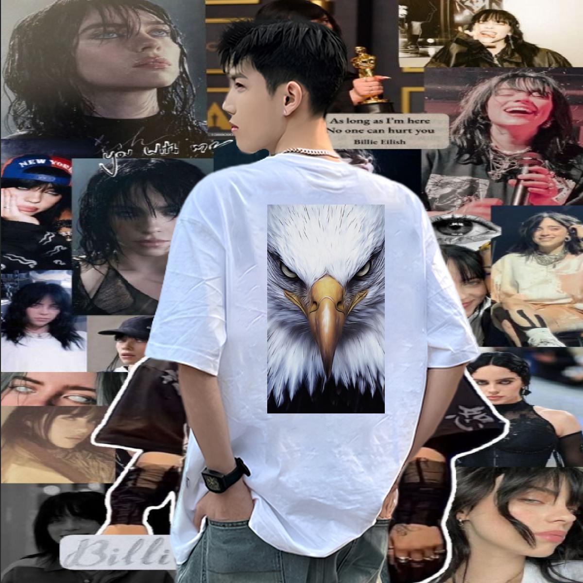 2024 Men T Shirts 230g 100% Cotton eagle Hip Hop Street Polos Breathable Short Sleeve Cool Design Men Tees Custom Big Size