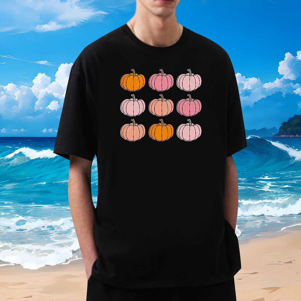 2024 Summer Mens T Shirts 230g Pure Cotton halloween Street Polos Crew Neck High Quality Men Clothes T-Shirt Black Oversized