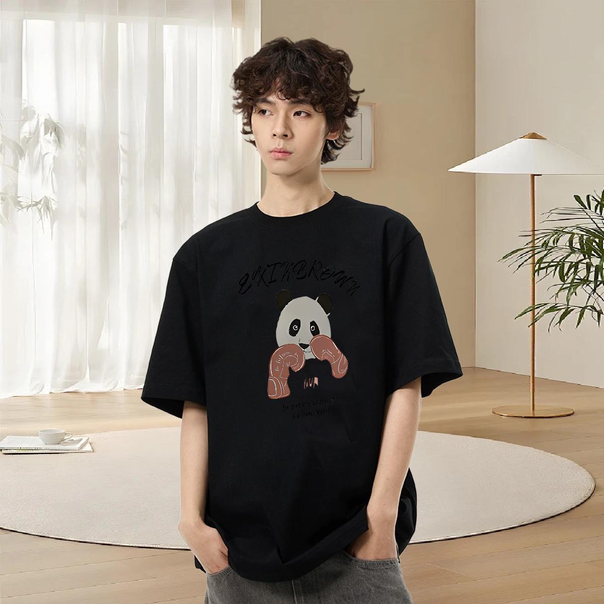 Comfortable Men Tshirts 230g Cotton Casual Beach Plus Size Cartoon Breathable Crew Neck 2024 T-Shirts for Men Polos