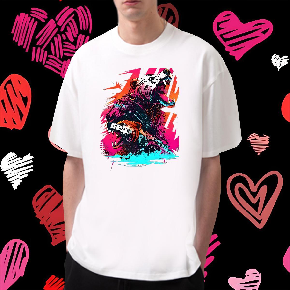2024 Summer T-Shirts 100% Cotton 230g Casual Beach Tshirts Crew Neck Breathable Comfortable Couples T Shirts DIY Logo Oversized