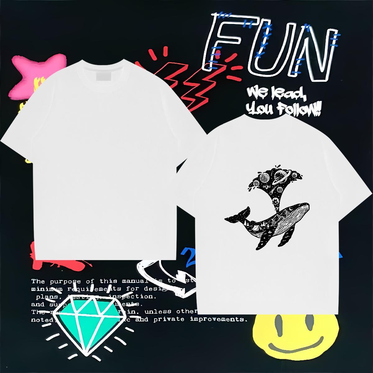 2024 Man T Shirts 100% Cotton 230g Casual Beach Tees Shirts Breathable Crew Neck Loose Men Clothes T-Shirt Custom Big Size