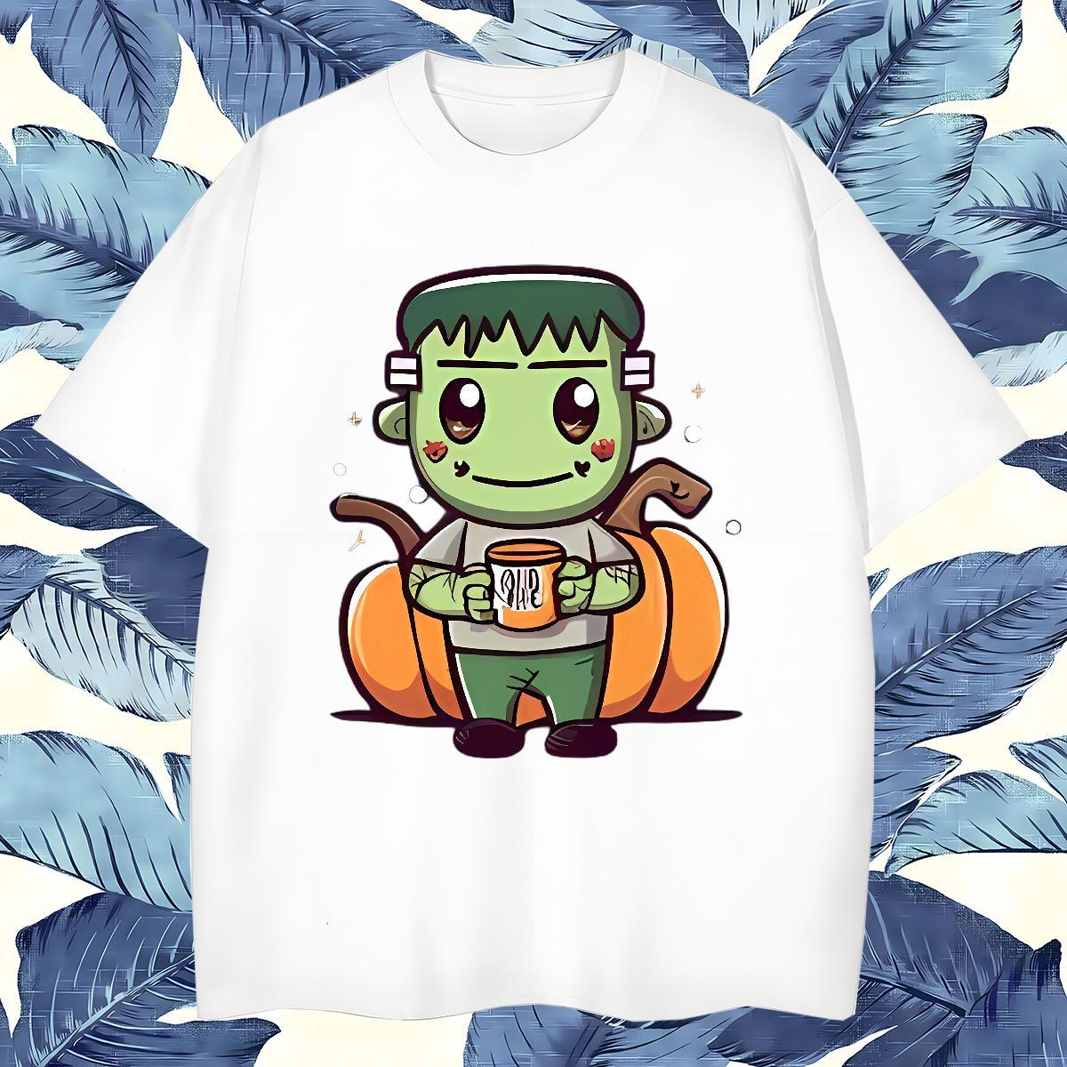 Fashion Mens T Shirts 230g 100% Cotton halloween Street Casual Tops Pure Cotton Designer Mens Tshirts DIY Printed