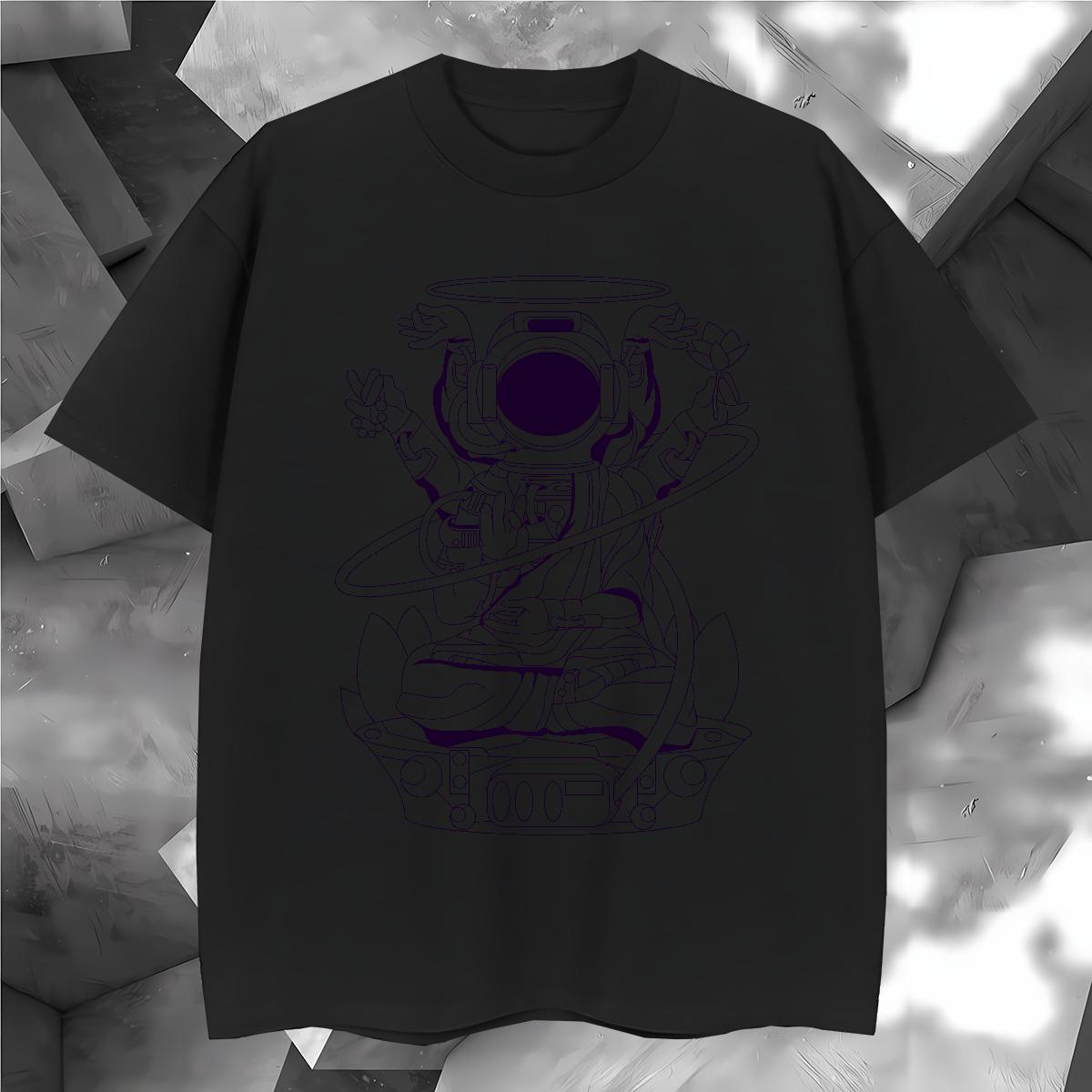 T Shirt For Man 230g Cotton cosmonaut High Street Hip Hop Round Neck Short Sleeve DIY Printed Mens Tshirts Factory Direct Cool Design Top Tees