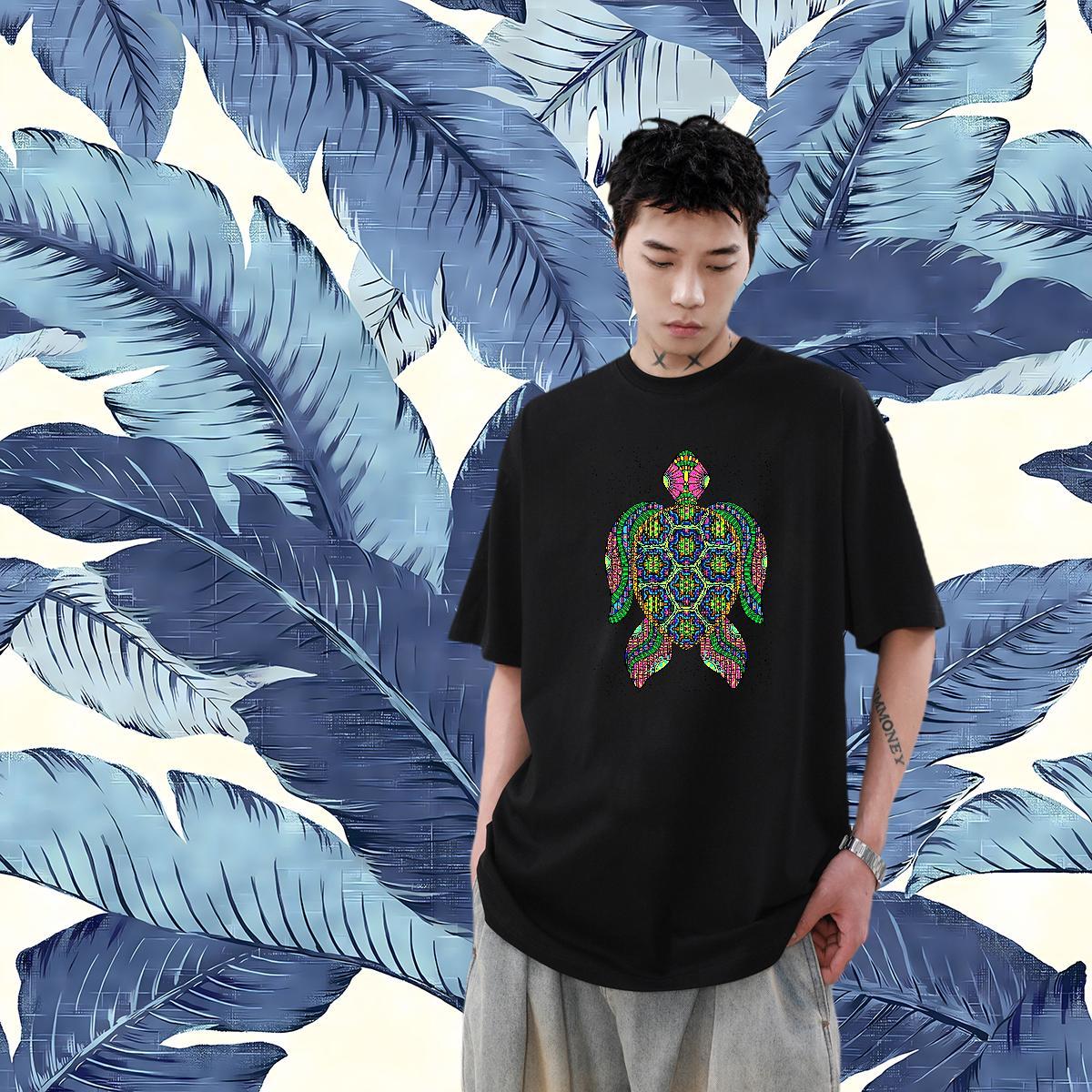 Fashion New T shirt 100% Cotton 230g tortoise Hip Hop Tees Shirts Short Sleeve O-Neck Comfortable Mens Tshirts Custom Printing