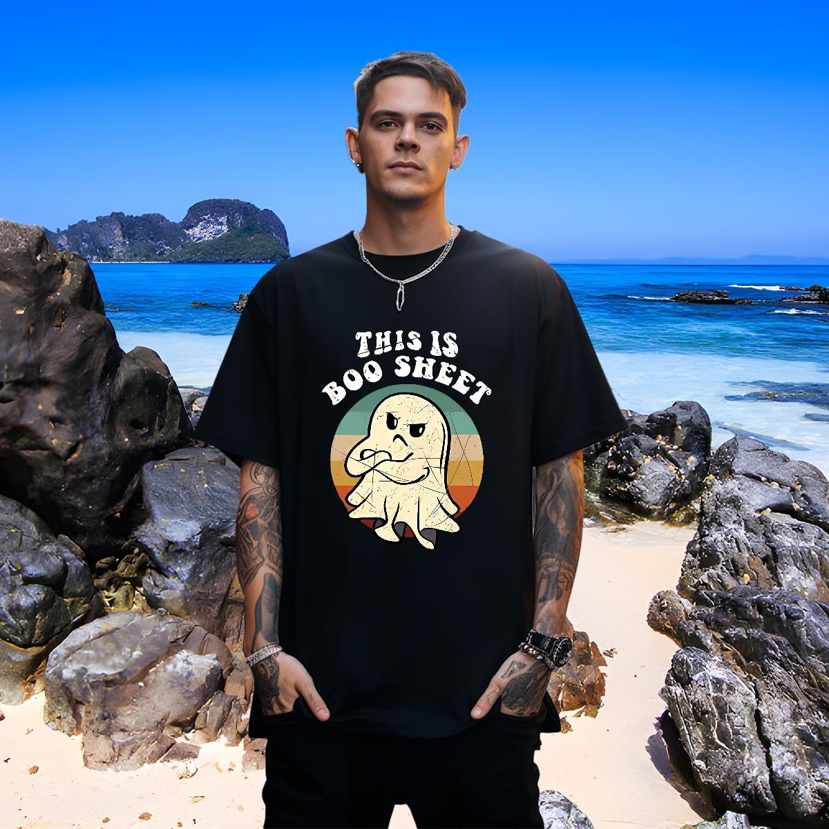 Brand Men Tshirts 230g Cotton halloween T Shirts Men Hip Hop Street O-Neck Short Sleeve Custom Print Plus Size DIY Customized Wear