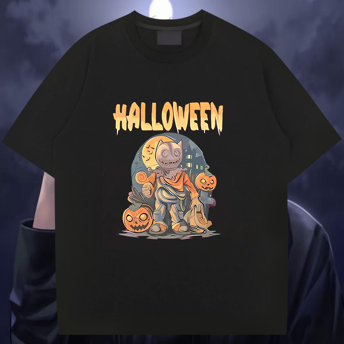Fashion Designer Men T Shirts 230g Cotton halloween Home Outdoor Top Tees Breathable Crew Neck Soft Men Tees Plus Size Custom