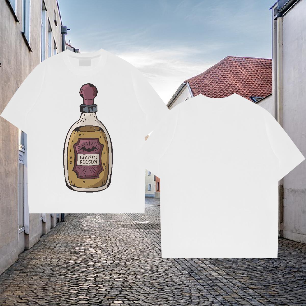 DIY Customized Mens T Shirts 230g Cotton bottle Sport Tee Shirt Breathable Cool Design Men Clothes T-Shirt Cartoon Printing L-4XL