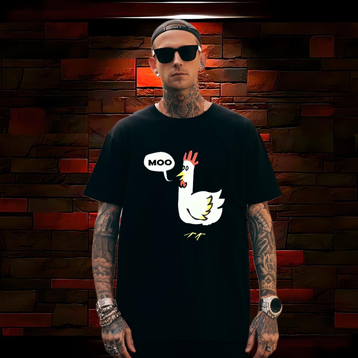 Mens T Shirts 100% Cotton 230g chicken High Street Hip Hop Breathable Short Sleeve Anime Print Men Tops Tees Designer Fashion Comfortable Tee Shirt