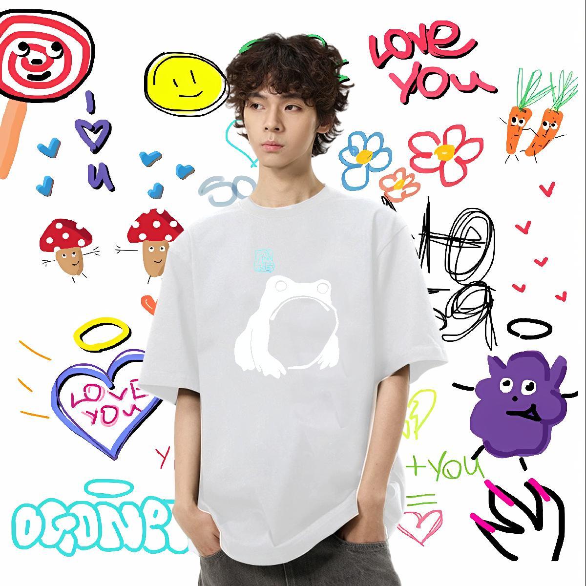 Fashion Designer T-Shirts for Men 230g Pure Cotton bear Sport Tees Short Sleeve Soft Loose Mens Tshirts Oversized