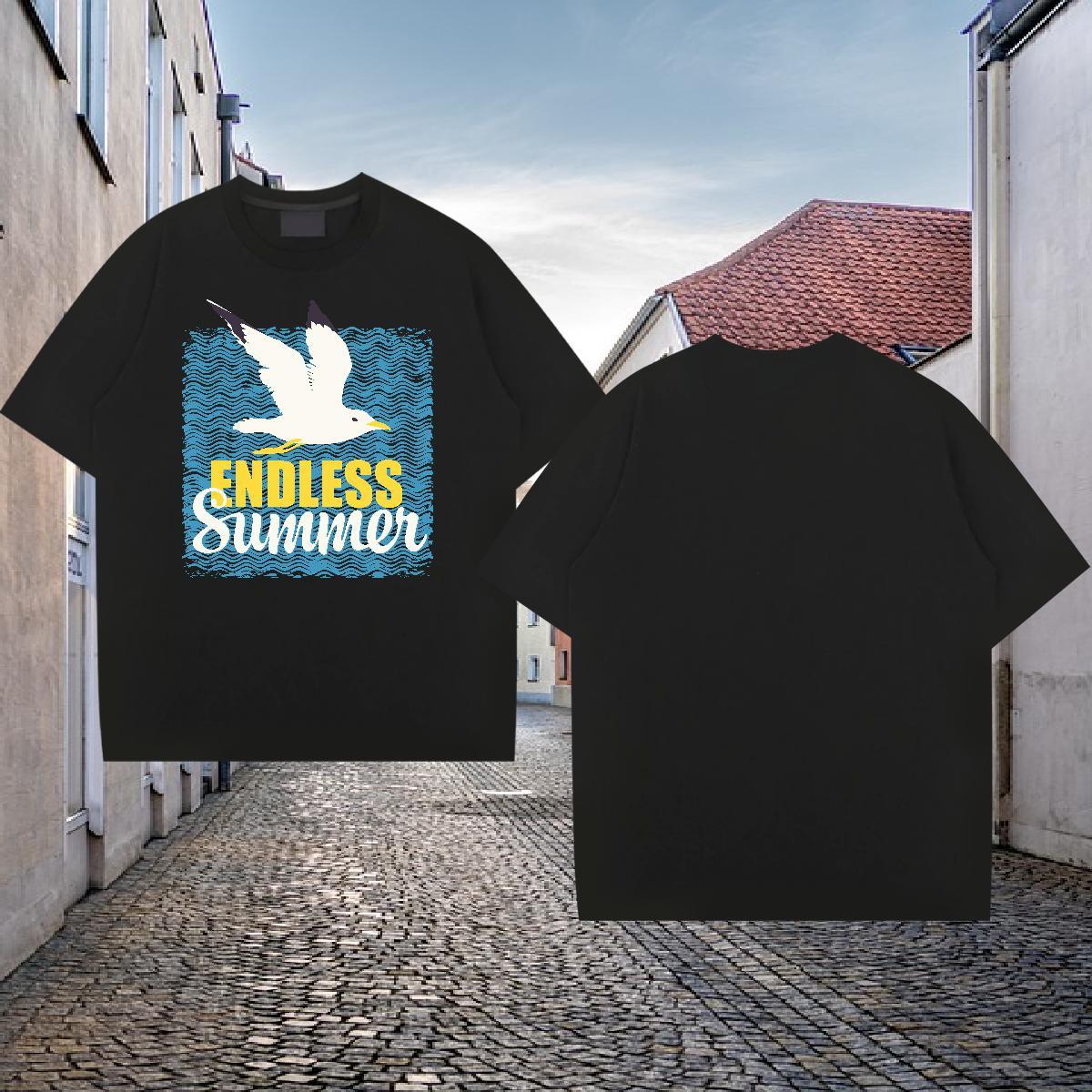 DIY Customized T shirt 230g Pure Cotton bird Summer Casual Tops Shirt Breathable Short Sleeve Classic Men Tees Custom Print Plus Size
