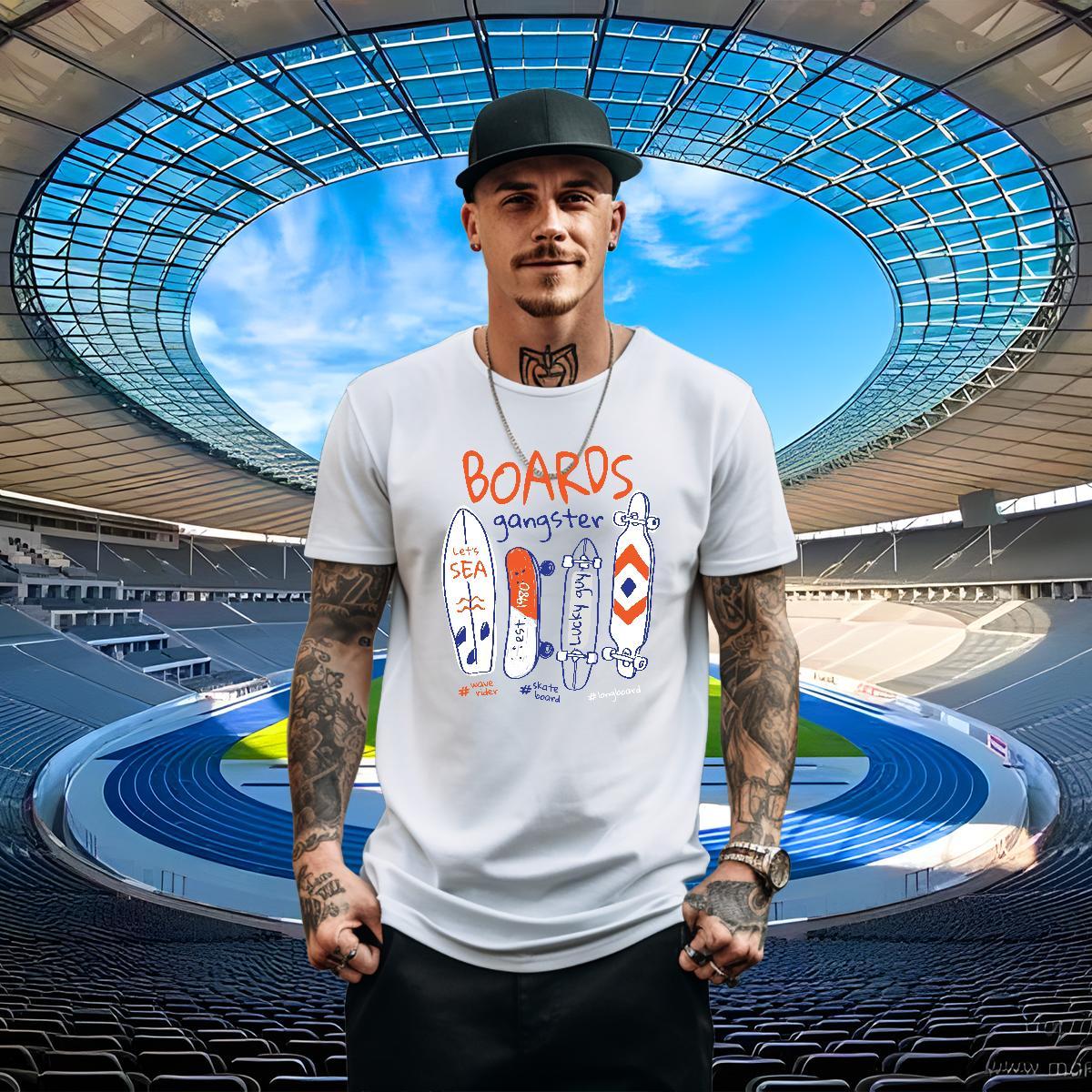 Comfortable Men Tees 230g Cotton Spring Summer skateboarding Floral Print Breathable Crew Neck Fashion Designer T Shirts Men Tops Tees