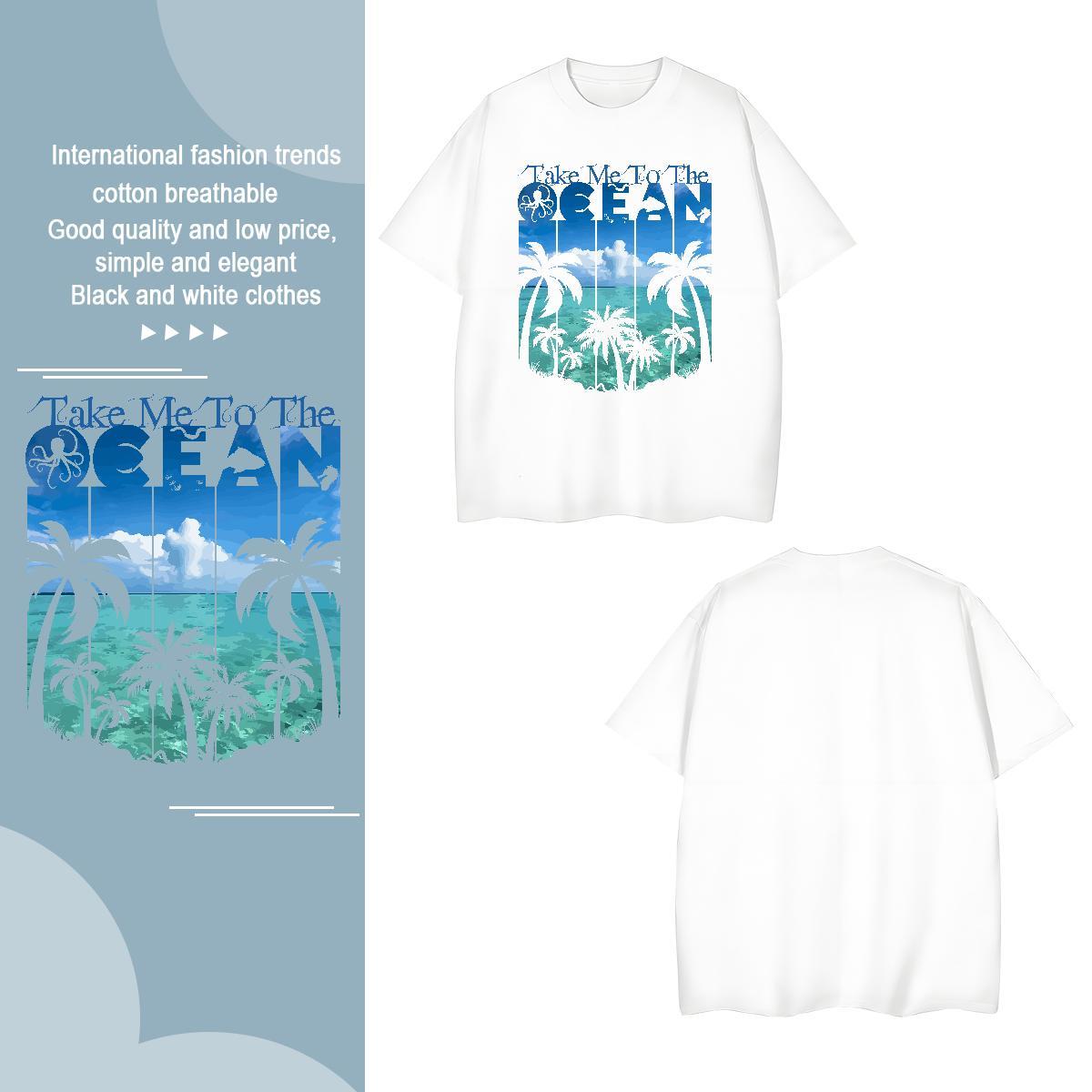 T-Shirts 230g 100% Cotton tree Casual Daily Wear Breathable Short Sleeve Anime Tshirts Fashion Design Brand Tops Tees