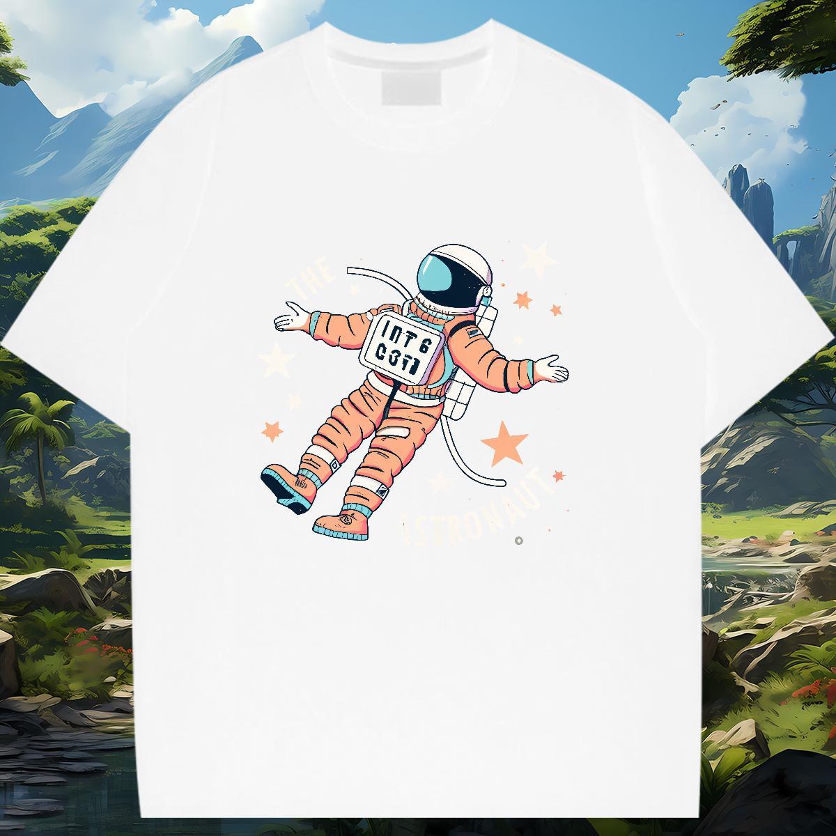 Designer Nice Woman T Shirts Breathable Short Sleeve Couples T Shirts Customized spaceman Daily Wear 230g Pure Cotton 2024 Casual Top Tees