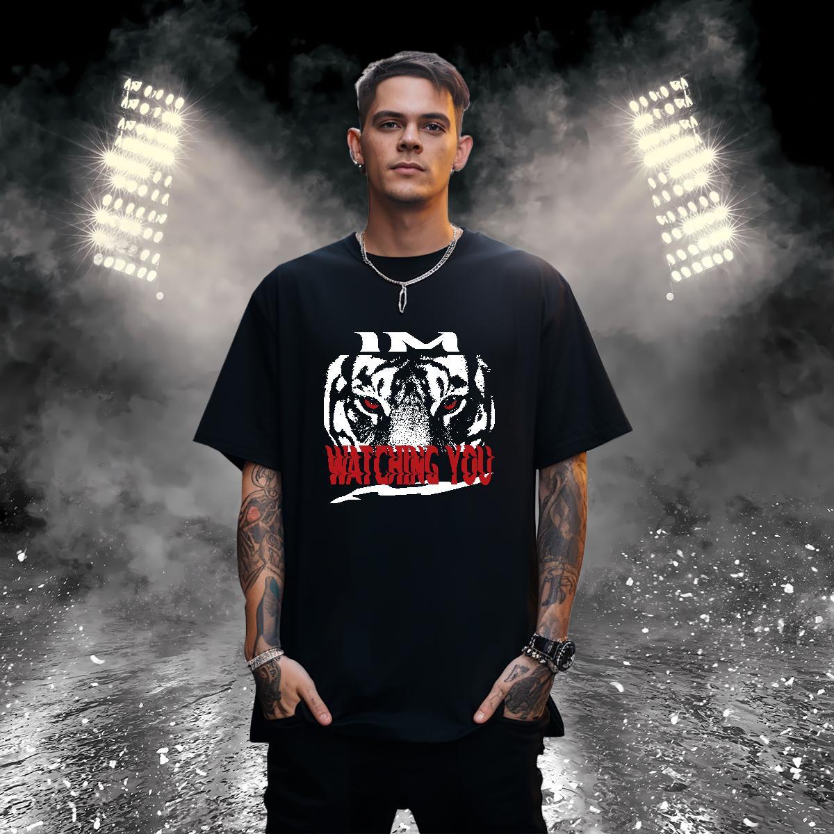 DIY T-Shirts for Men 230g Pure Cotton tiger Spring Summer Tops Breathable Soft Brand Tshirt for Man Woman Cartoon Printing L-4XL
