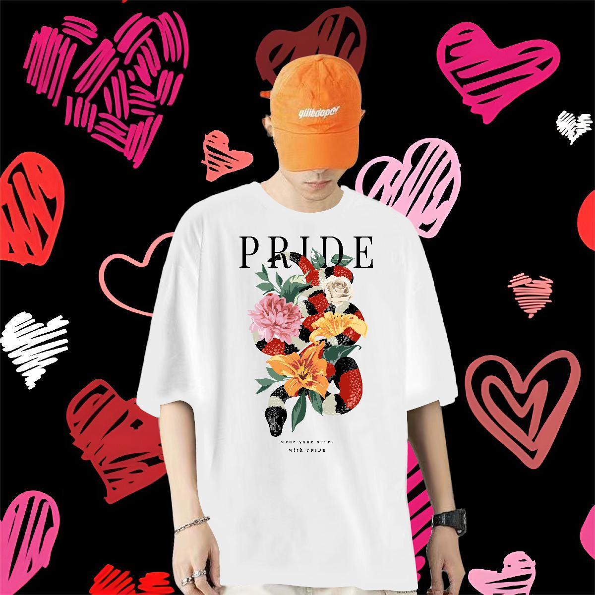 New Designer Men T Shirts 230g Cotton snake Sports Casual Tee Shirt Breathable Crew Neck High Quality Men Clothes T-Shirt Anime Print