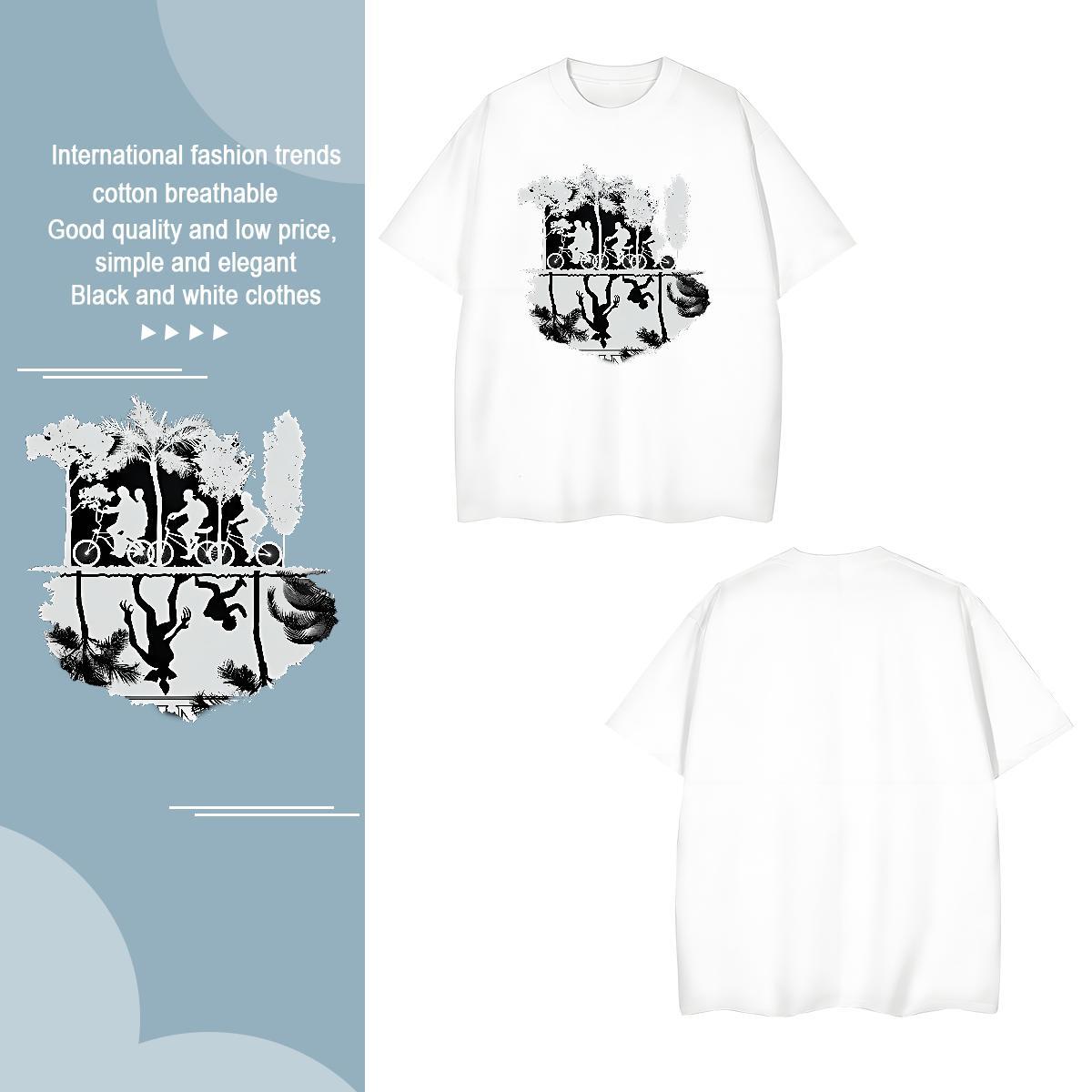 Man T Shirts 230g Cotton tree Casual O Neck Short Sleeves DIY Printed Men Clothes T-Shirt Stylist Designer Tees Shirts