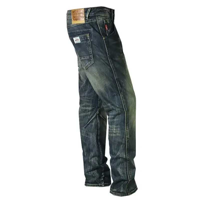 Mens Boot Cut Jeans Slightly Flared Slim Fit Blue Black Trousers Designer Classic Male Stretch Washed Street Denim Vintage PantsM240803