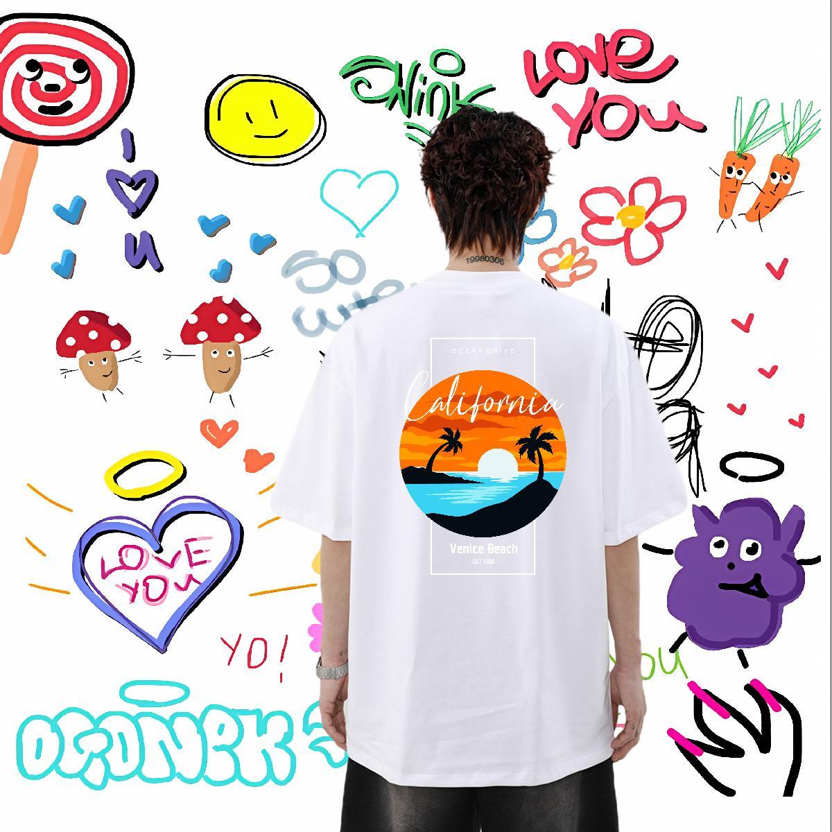 Designer T shirt 100% Cotton 230g sea Home Outdoor Tees Short Sleeve Soft Cool Tshirt for Man Woman Graphic