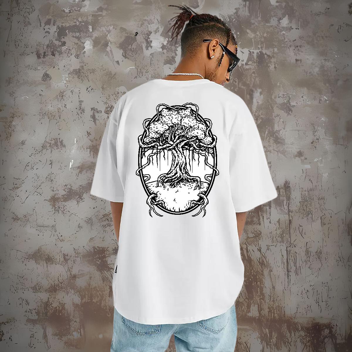 DIY Customized Man T Shirts 230g Cotton tree Spring Summer Clothings Breathable Soft Loose Fit Men Tees Custom Big Size