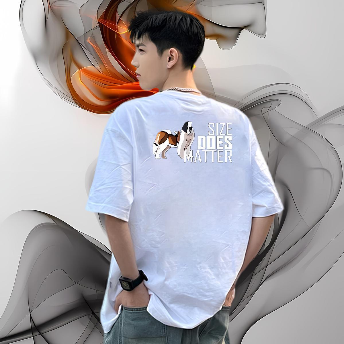 Custom T-Shirts for Men 100% Cotton 230g dog Daily Outfit Clothings Crew Neck Breathable Cool Design Men Tshirts Anime Print