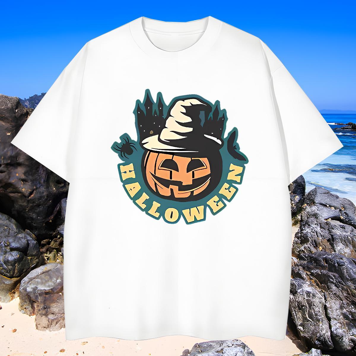 Comfortable Men Tshirts 230g 100% Cotton halloween Men T Shirts Sport Breathable Crew Neck Custom Printing New Designer Polos