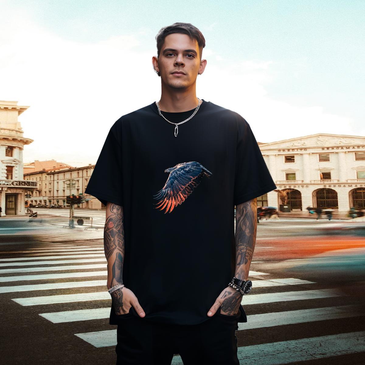 Designer Tshirt for Man Woman 230g Cotton eagle T Shirt For Man Anime Printing Street Breathable Short Sleeve DIY Logo Oversized Fashion Designer Tops