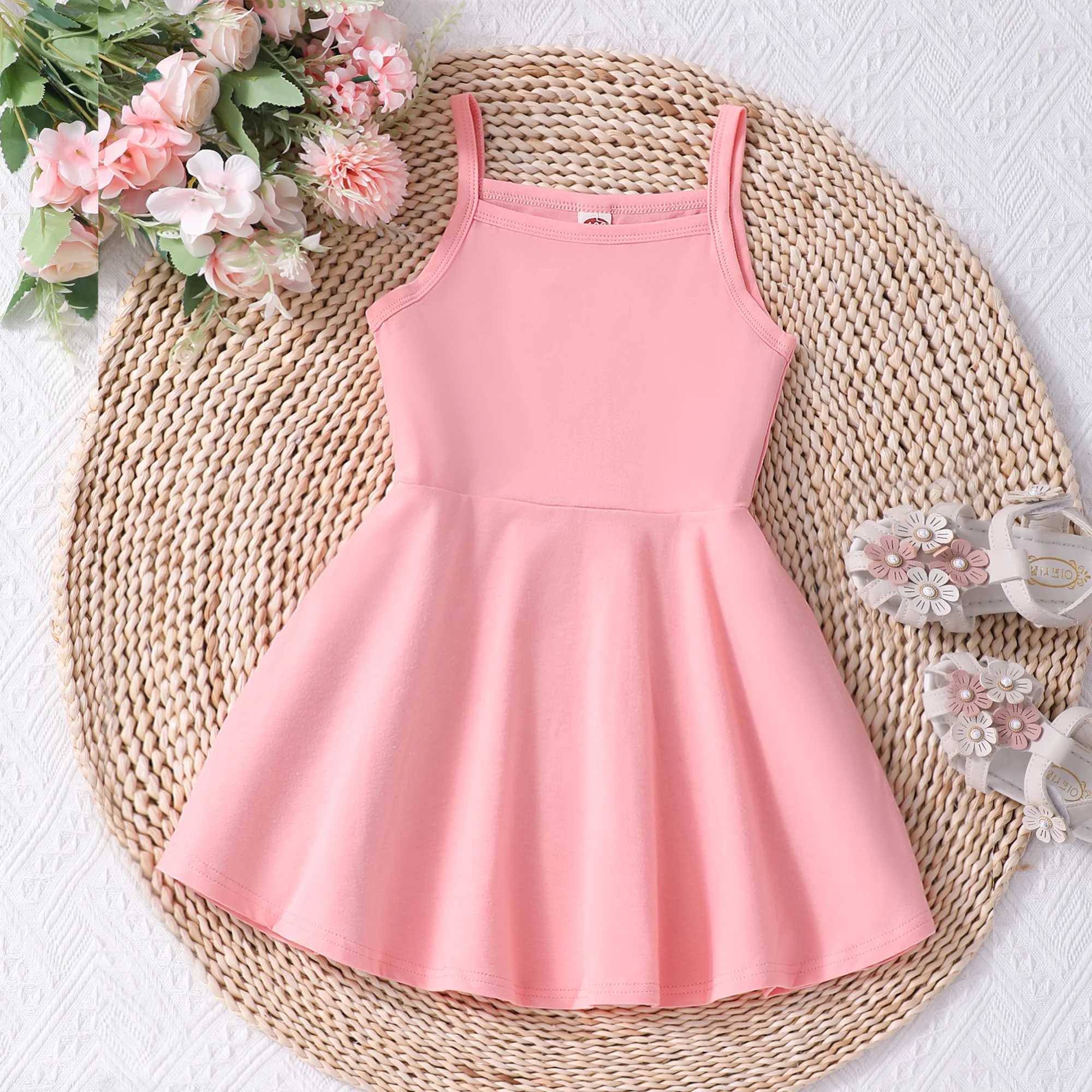 Solid color spaghetti strap skateboard dress - suitable for holidays and casual outdoor activities summerW240720