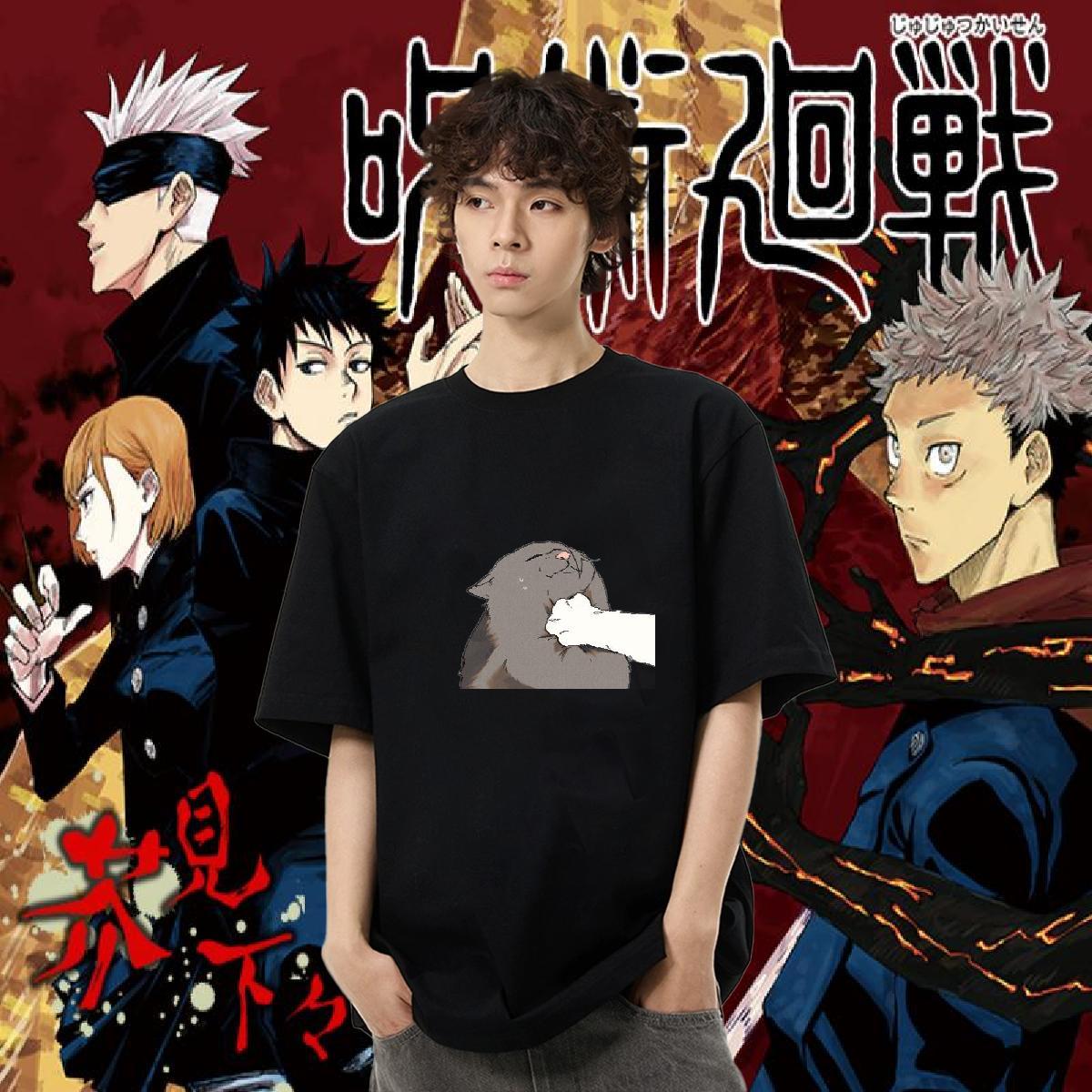 Casual New T-Shirts for Men 230g Cotton cat Summer Casual Polos Breathable Unisex Tshirts Oversized 4XL